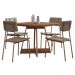 Conjunto Sala de Jantar Fontana 4 Cadeiras Carraro Areia/Rose/Nogal