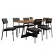 Conjunto Sala de Jantar Loanda 6 Cadeiras Carraro Grafite/Preto/Nogal