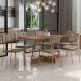 Conjunto Sala de Jantar Los Angeles 6 Cadeiras Carraro Areia/Rose/Nogal