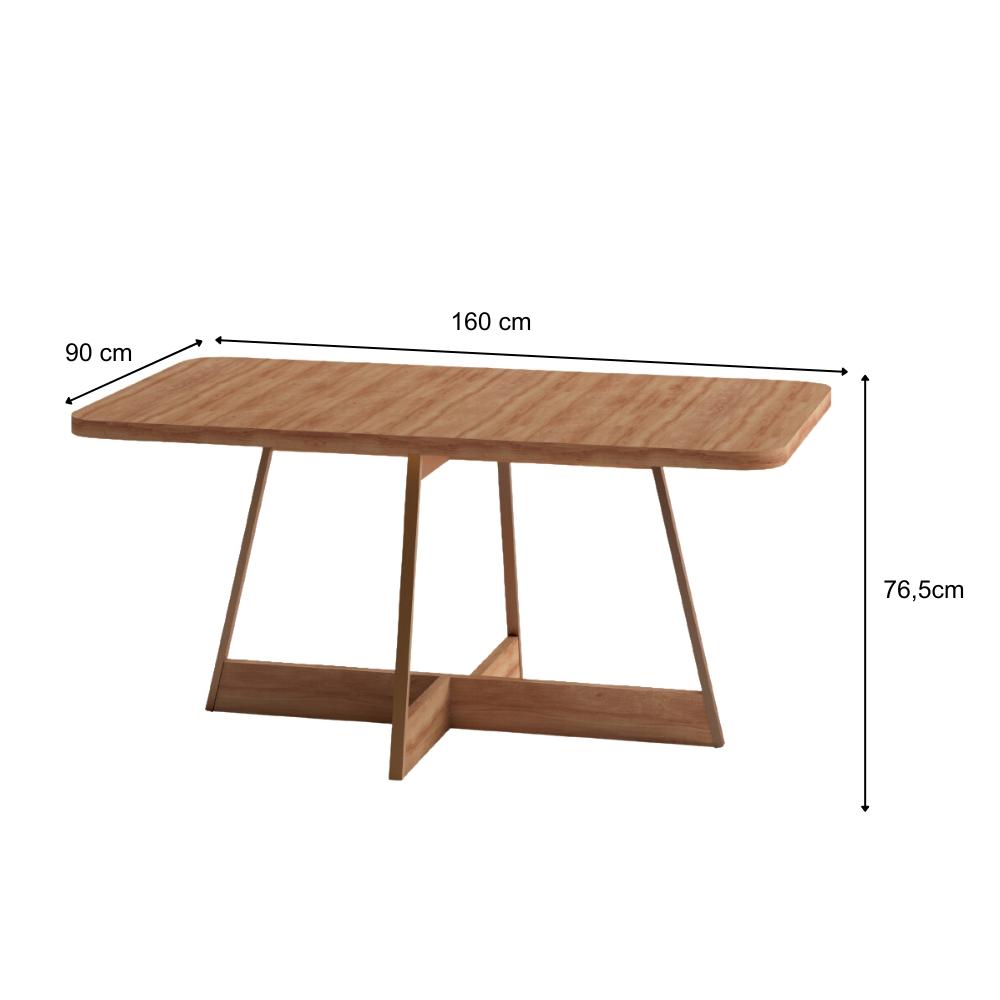 Conjunto Sala de Jantar Los Angeles 6 Cadeiras Carraro Areia/Rose/Nogal