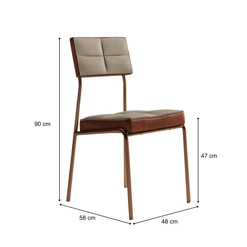 Conjunto Sala de Jantar Nairóbi 4 Cadeiras Carraro Areia/Rose/Nogal