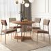 Conjunto Sala de Jantar Nairóbi 4 Cadeiras Carraro Areia/Rose/Nogal