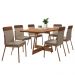 Conjunto Sala de Jantar Paris 6 Cadeiras Carraro Areia/Rose/Nogal
