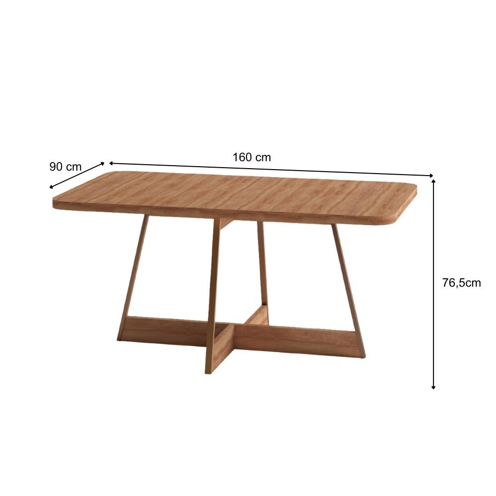 Conjunto Sala de Jantar Paris 6 Cadeiras Carraro Areia/Rose/Nogal