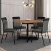 Conjunto Sala de Jantar Seul 4 Cadeiras Carraro Grafite/Preto/Nogal