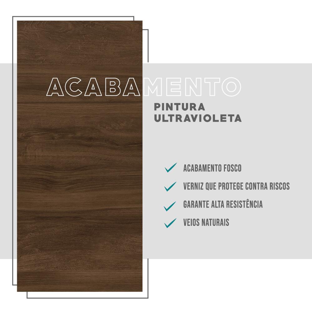 Estante Alta com Bandeja Madeirada e Tubos Pretos Carraro