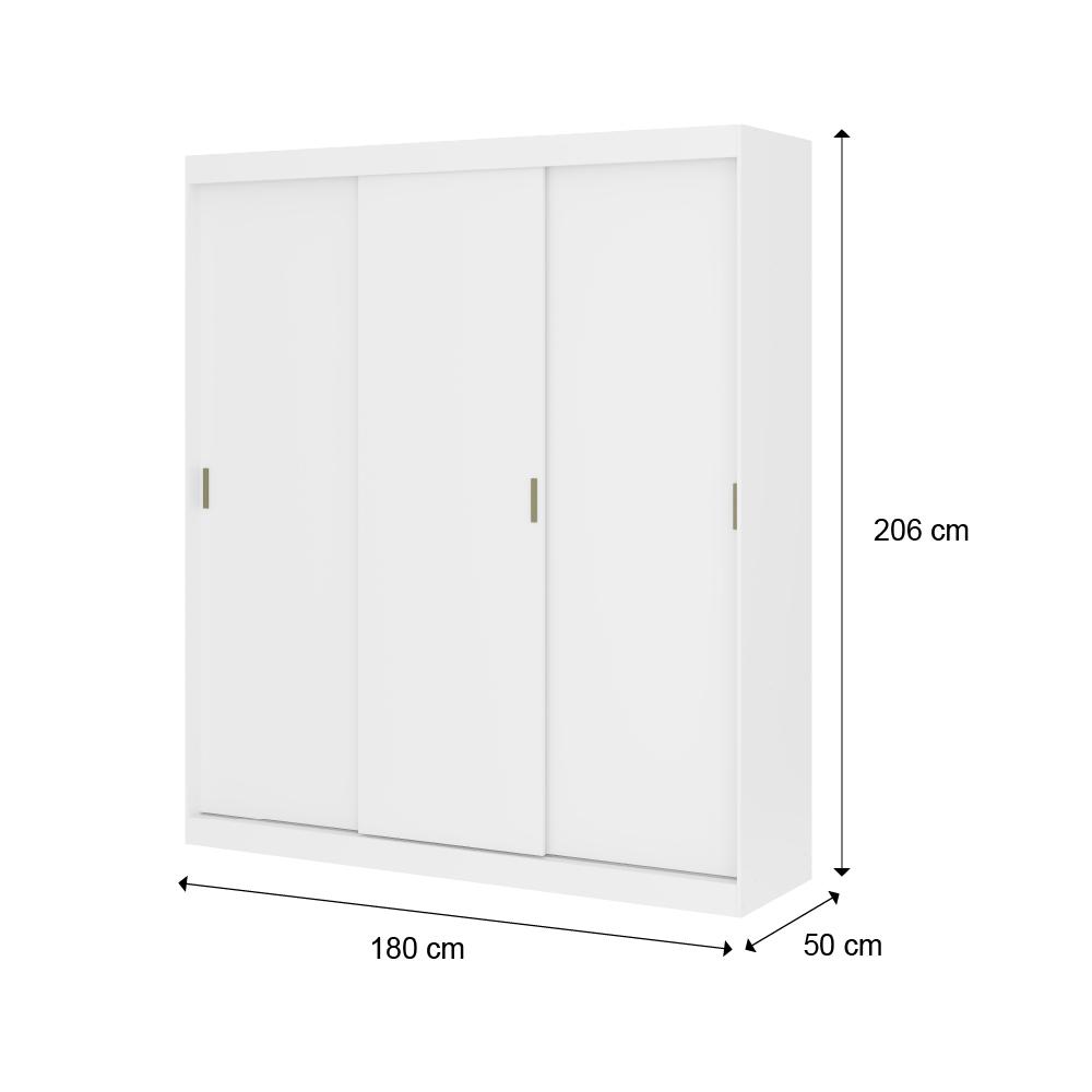 Guarda Roupa Casal 3 Portas 4 Gav Branco Carraro