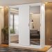 Guarda Roupa Casal 3 Portas 4 Gav Espelho Branco Carraro
