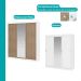 Guarda Roupa Casal 3 Portas de Correr com Espelho Branco Carraro
