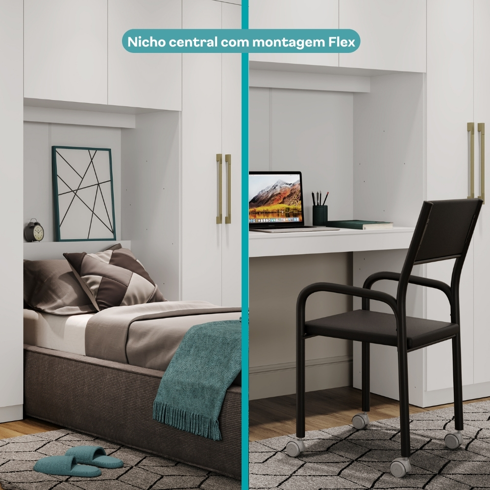 Guarda Roupa Casal 6 Portas 2 Gavetas Porto Branco Carraro