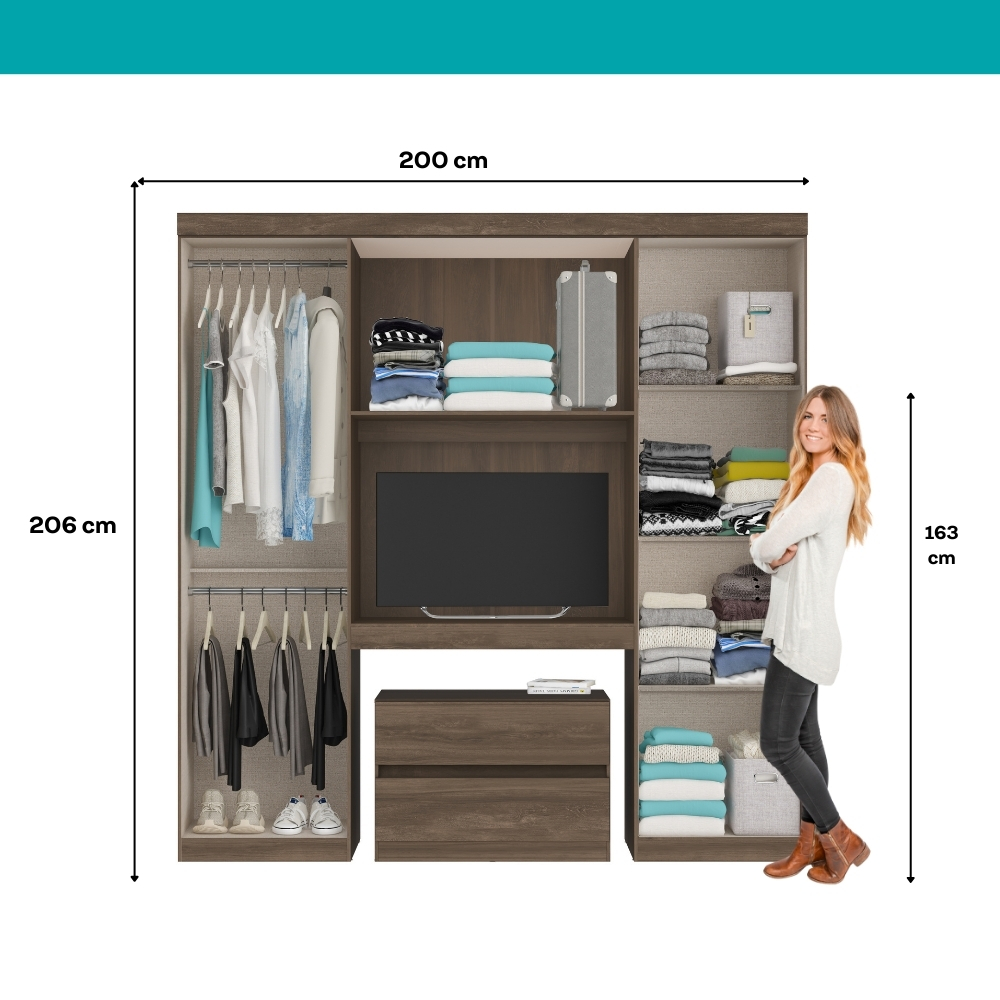 Guarda Roupa Casal 6 Portas 2 Gavetas Porto Legno Carraro
