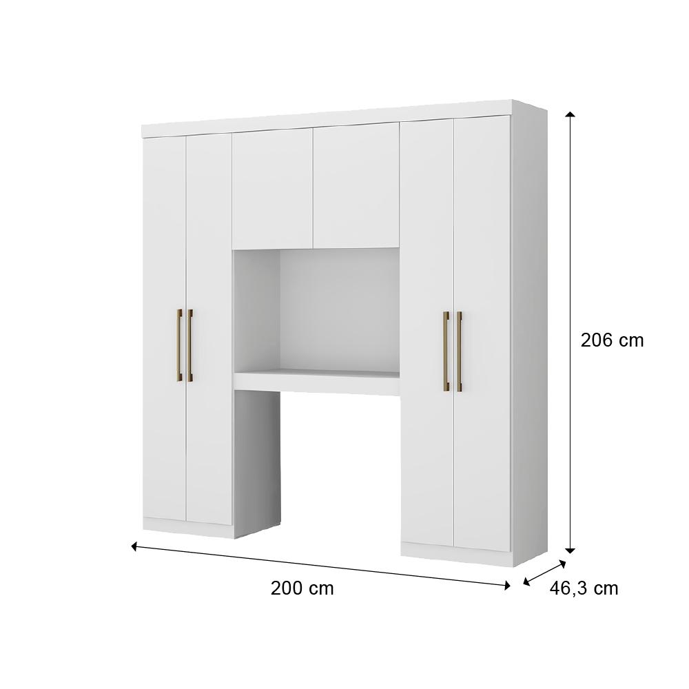 Guarda Roupa Casal 6 Portas Montagem Flex Branco Carraro