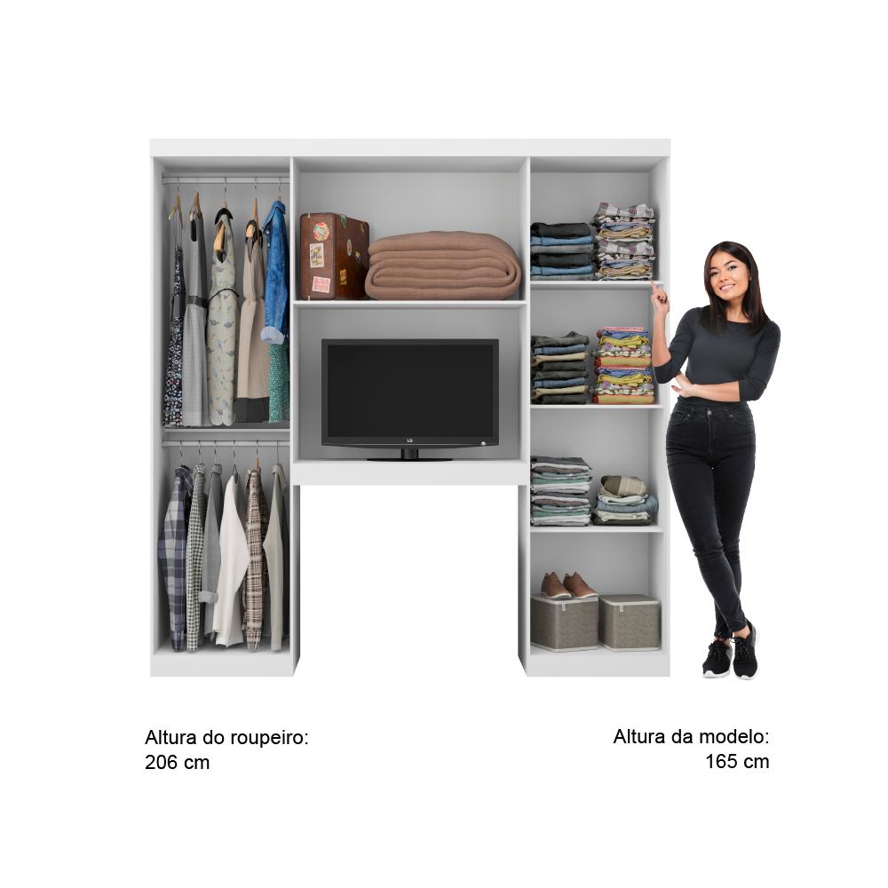 Guarda Roupa Casal 6 Portas Montagem Flex Branco Carraro