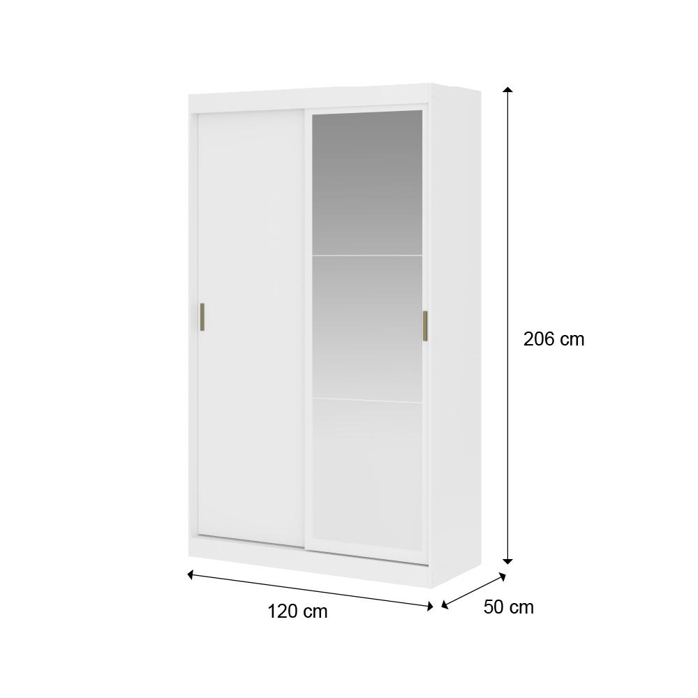 Guarda Roupa Infantil 2 Portas 2 Gav Espelho Branco Carraro Nivus