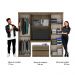 Guarda Roupa Infantil 6 Portas 2 Gavetas Porto Legno com Painel de TV Carraro