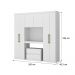 Guarda Roupa Solteiro 6 Portas 2 Gavetas Porto Branco com Cabeceira Carraro