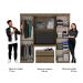 Guarda Roupa Solteiro 6 Portas 2 Gavetas Porto Legno com Painel de TV Carraro