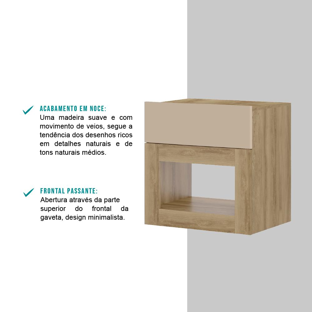 Mesa Lateral/Cabeceira 1 Gaveta Noce Carraro