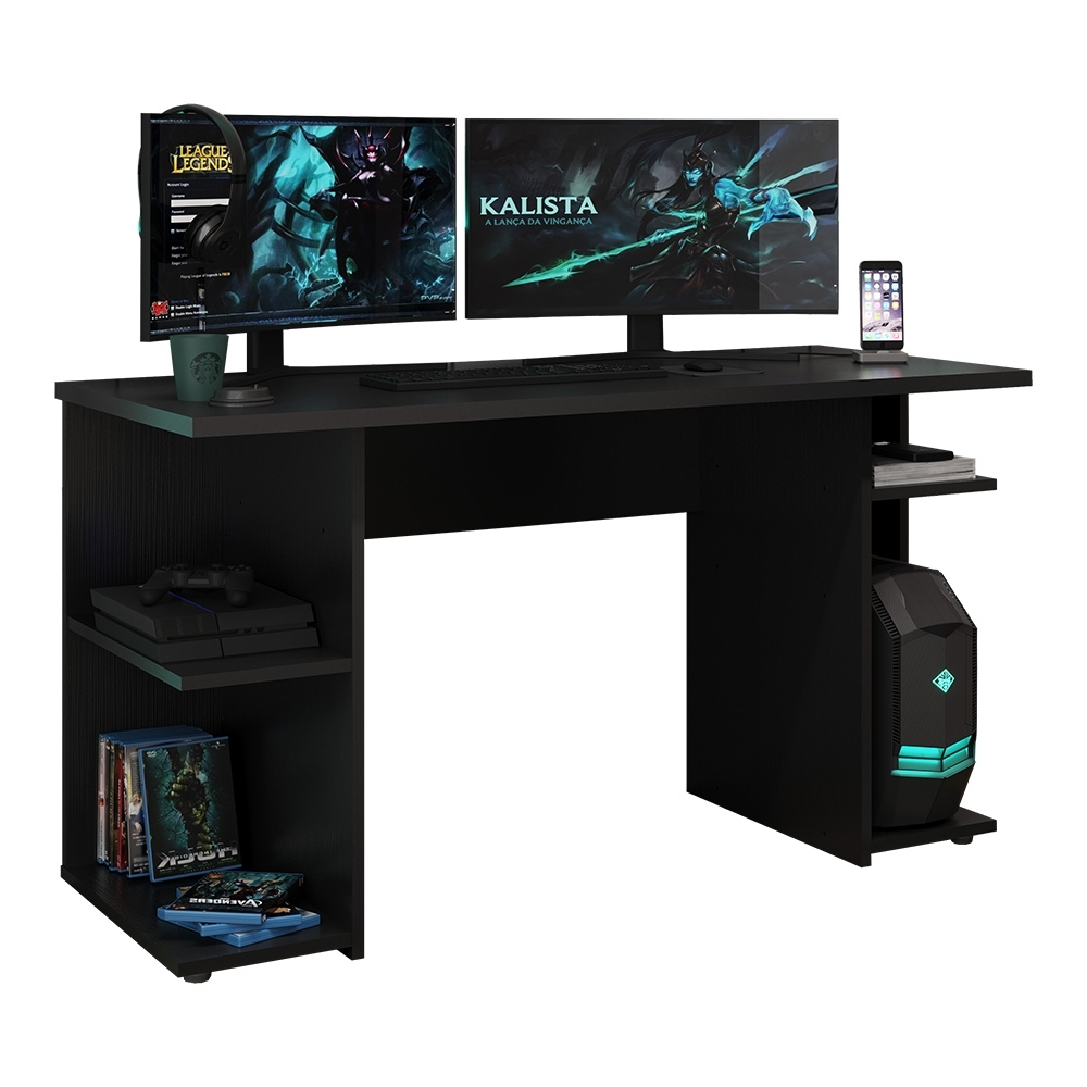 Mesa Para Computador Gamer Preto Carraro