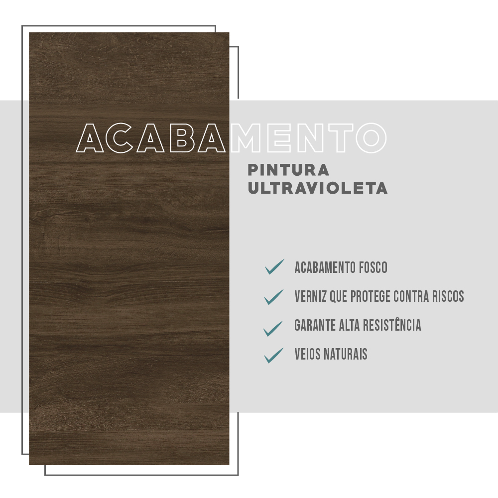 Mesa de Centro com Bandeja Madeirada e Tubos Pretos Carraro