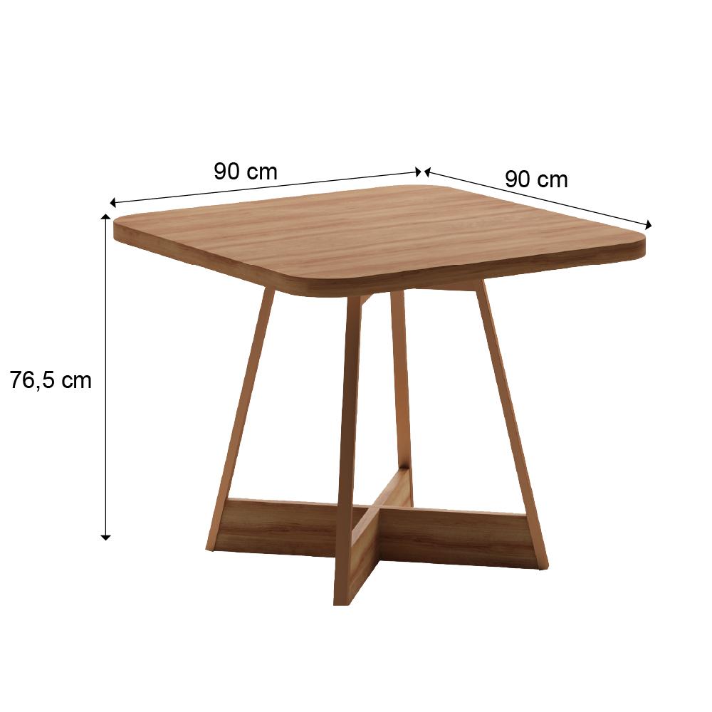 Mesa de Jantar Quadrada 90 cm Átria 1593 Carraro Nogal/Rose