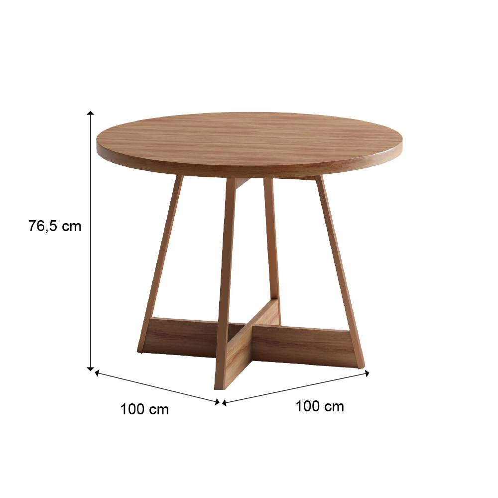 Mesa de Jantar Redonda 1 m Átria 1594 Carraro Nogal/Rose