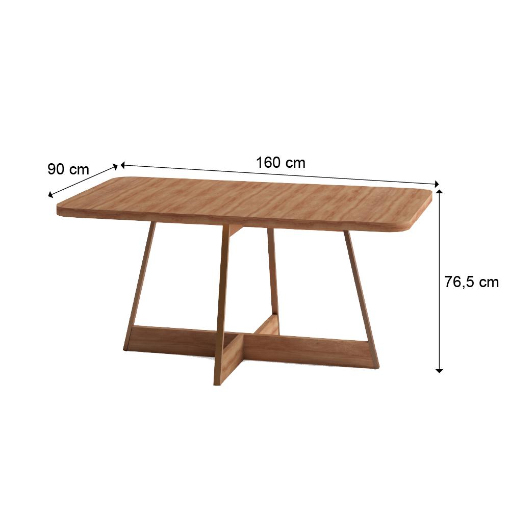 Mesa de Jantar Retangular 1,6 m Átria 1592 Carraro Nogal/Rose