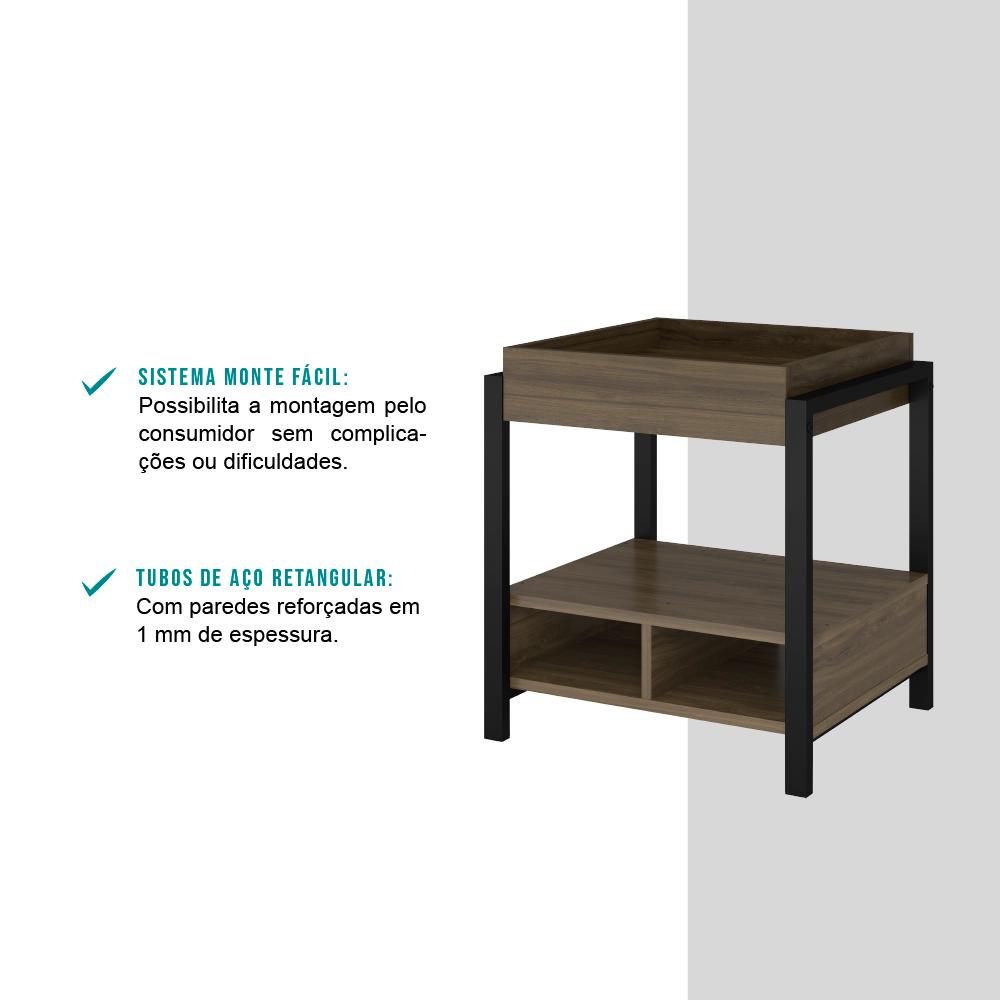 Mini Bar Habitat Madeirado e Tubos Pretos Carraro