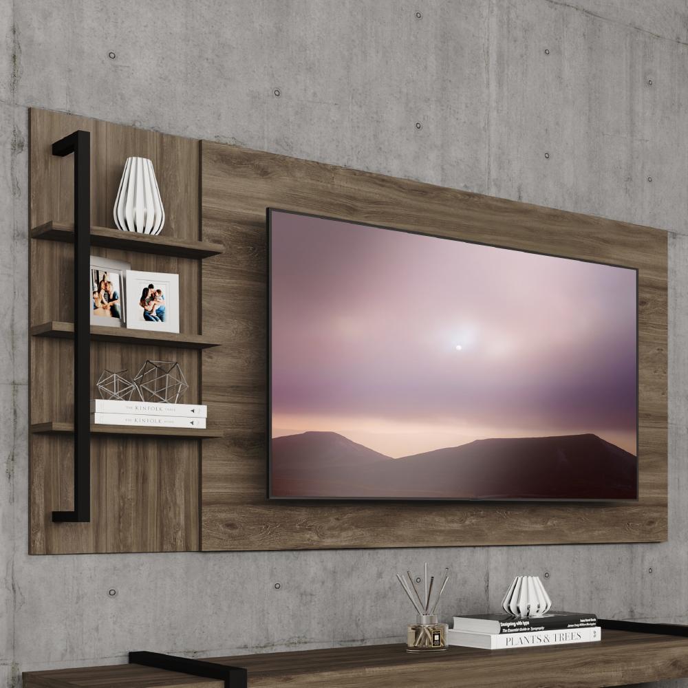 Painel Amazonas para TV até 50 Polegadas com Prateleiras Madeirado Carraro