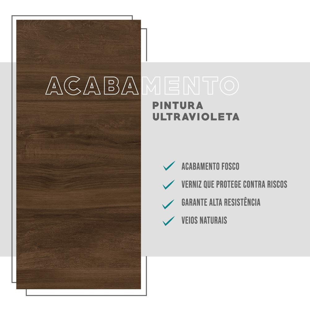 Rack para TV Habitat Madeirado e Tubos Pretos Carraro