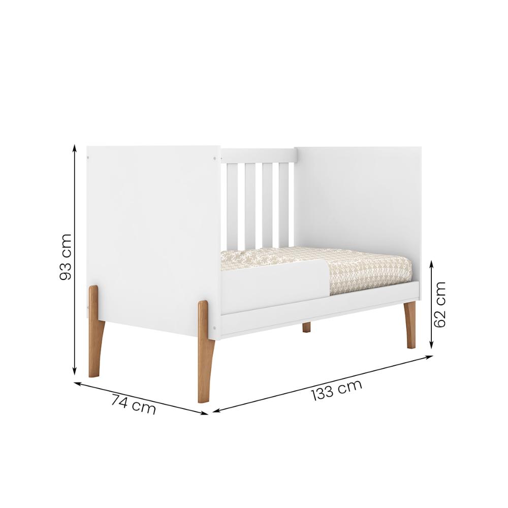 Berço Mini Cama Iris com Suporte Para Mosqueteiro Branco Acetinado