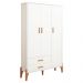 Guarda Roupa Quarto Infantil Iris com 3 Portas e 1 Gaveta Branco Acetinado
