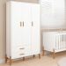 Guarda Roupa Quarto Infantil Iris com 3 Portas e 1 Gaveta Branco Acetinado