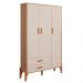 Guarda Roupa Quarto Infantil Iris com 3 Portas e 1 Gaveta Naturale/Off White