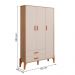 Guarda Roupa Quarto Infantil Iris com 3 Portas e 1 Gaveta Naturale/Off White