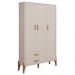 Guarda Roupa Quarto Infantil Iris com 3 Portas e 1 Gaveta Off White