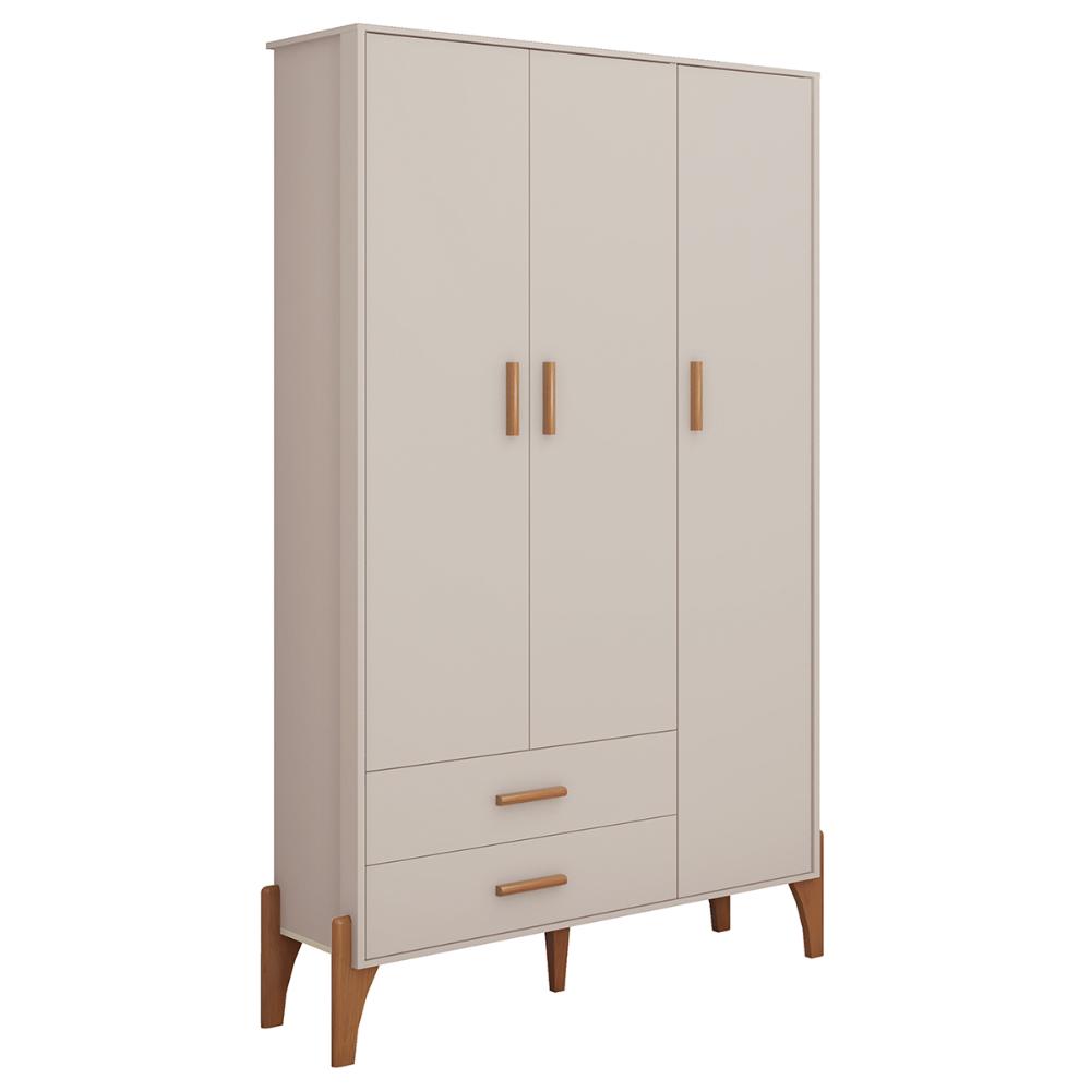 Guarda Roupa Quarto Infantil Iris com 3 Portas e 1 Gaveta Off White