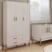 Guarda Roupa Quarto Infantil Iris com 3 Portas e 1 Gaveta Off White
