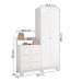 Guarda Roupa com comoda Infantil Vicky 2 Portas e 3 Gavetas Branco