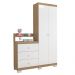 Guarda Roupa com comoda Infantil Vicky 2 Portas e 3 Gavetas Naturale/Branco