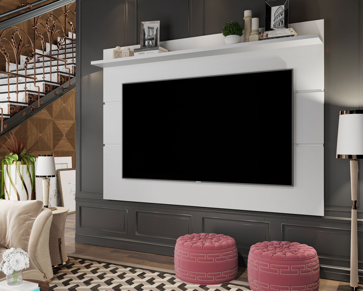 Painel para TV Vivare 1.8 Branco - Germai Móveis