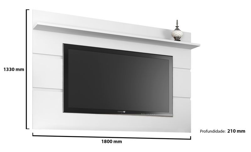 Painel para TV Vivare 1.8 Branco - Germai Móveis