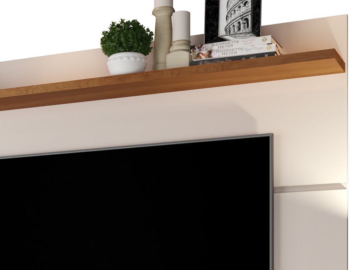 Painel para TV Vivare 1.8 Off White com Freijó - Germai Móveis