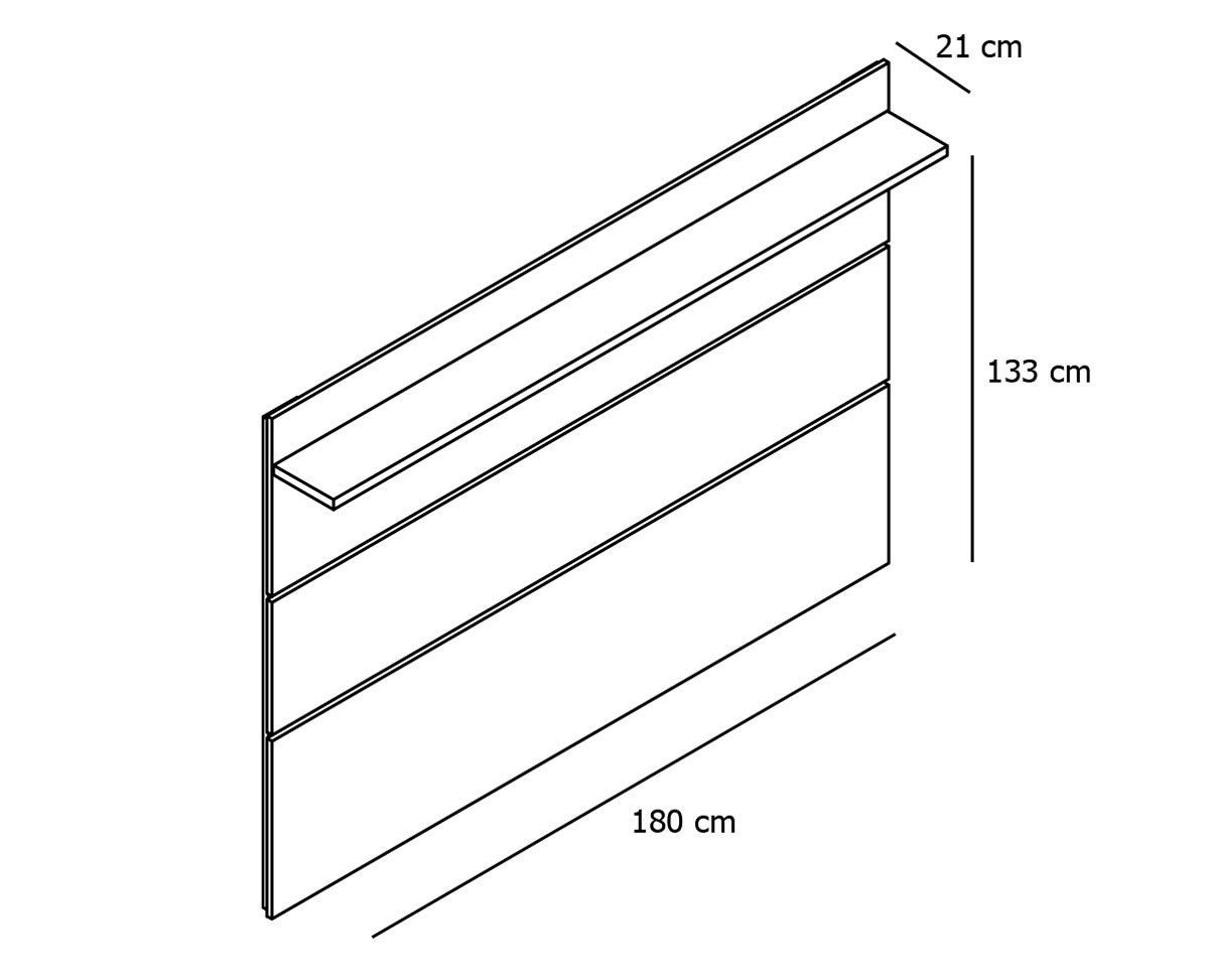 Painel para TV Vivare 1.8 Off White com Freijó - Germai Móveis