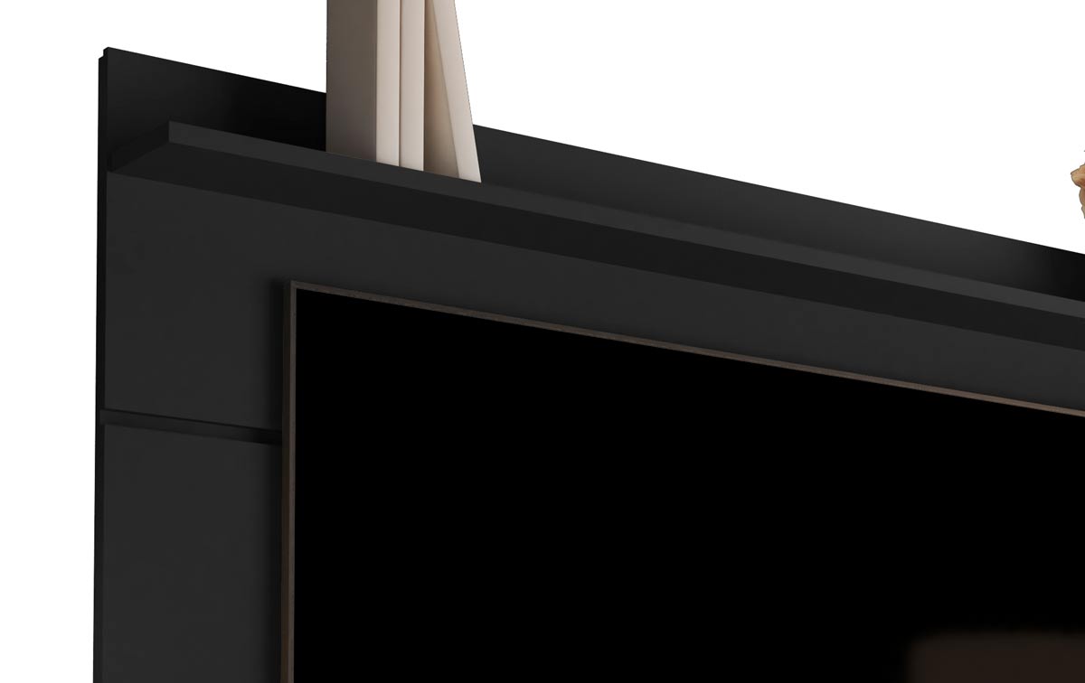 Rack com Painel Vivare Wood 1.6 Preto - Germai Móveis