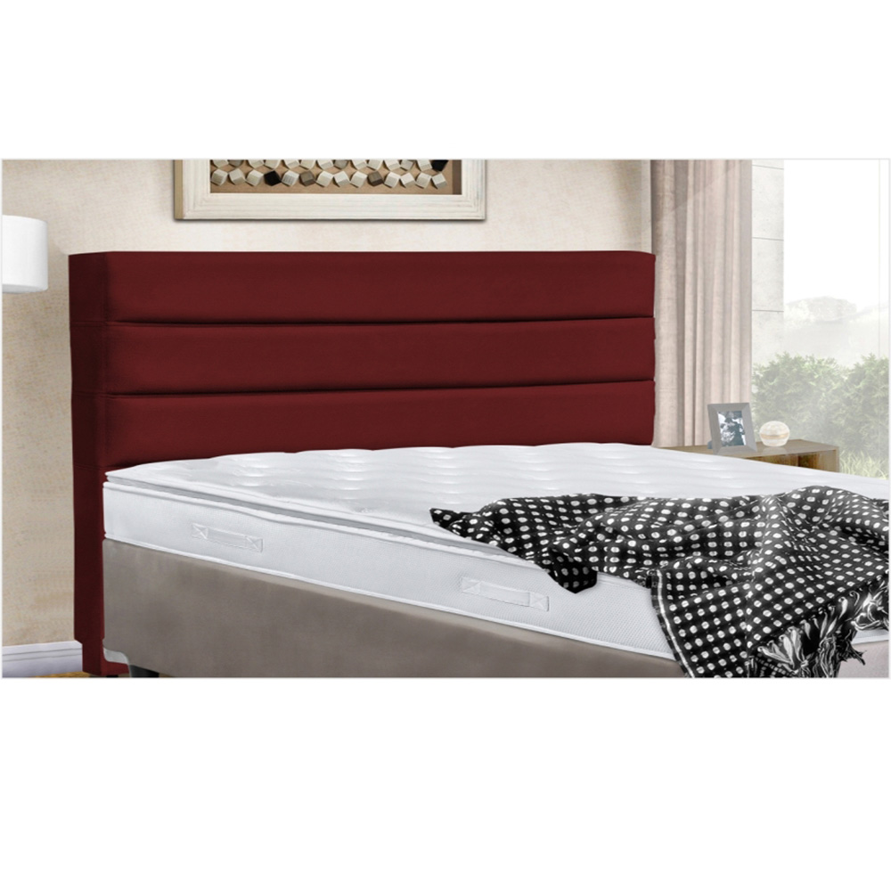Cabeceira Cama Box Solteiro 90cm Turim Suede Vermelho - Havai