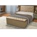 Cabeceira com Calçadeira Baú Casal Queen 160cm Para Cama Box Sofia Suede Bege - DS Móveis 