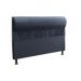 Cabeceira com Calçadeira Baú Solteiro 90cm Para Cama Box Vitória Suede Azul - DS Móveis
