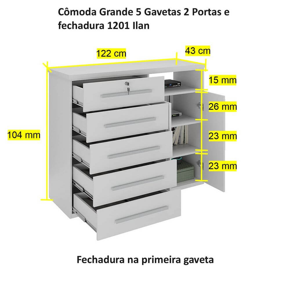 Cômoda Big Multiuso 1201 Ilan Castanho