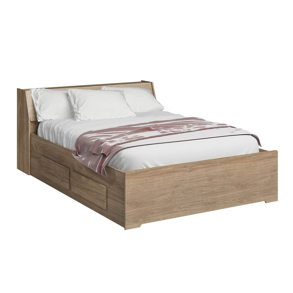 Cama Baú Queen Size com 4 gavetas Ilan 1251 Castanho